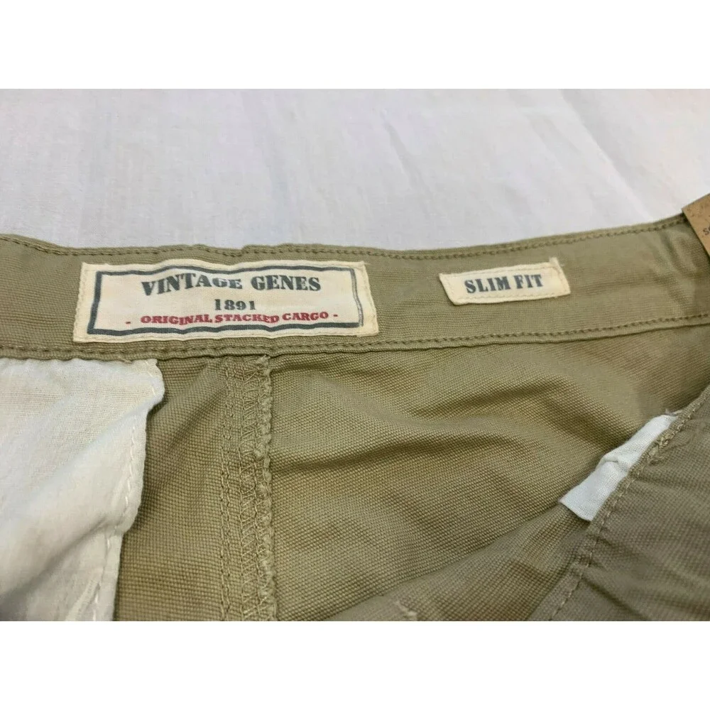 NWT VINTAGE GENES MENS CARGO STRETCH SLIM FIT SHORTS SIZE 36